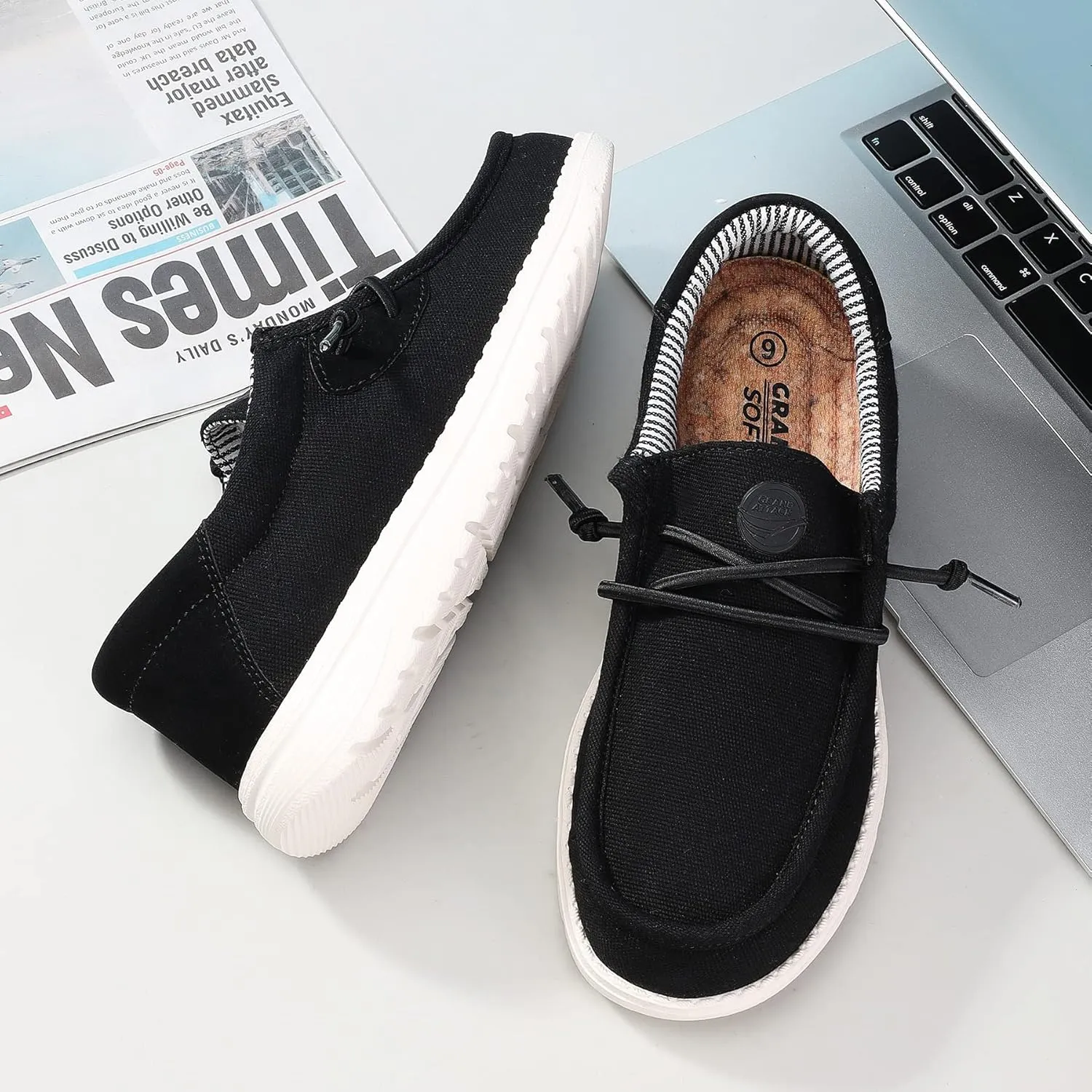 Grand Attack Walking Shoes for Women-Slip On Loafers,Linen Work Boat Shoes,Comfort&Lightweight,for Home Shopping,Dating,Driving,Traveling Shoes