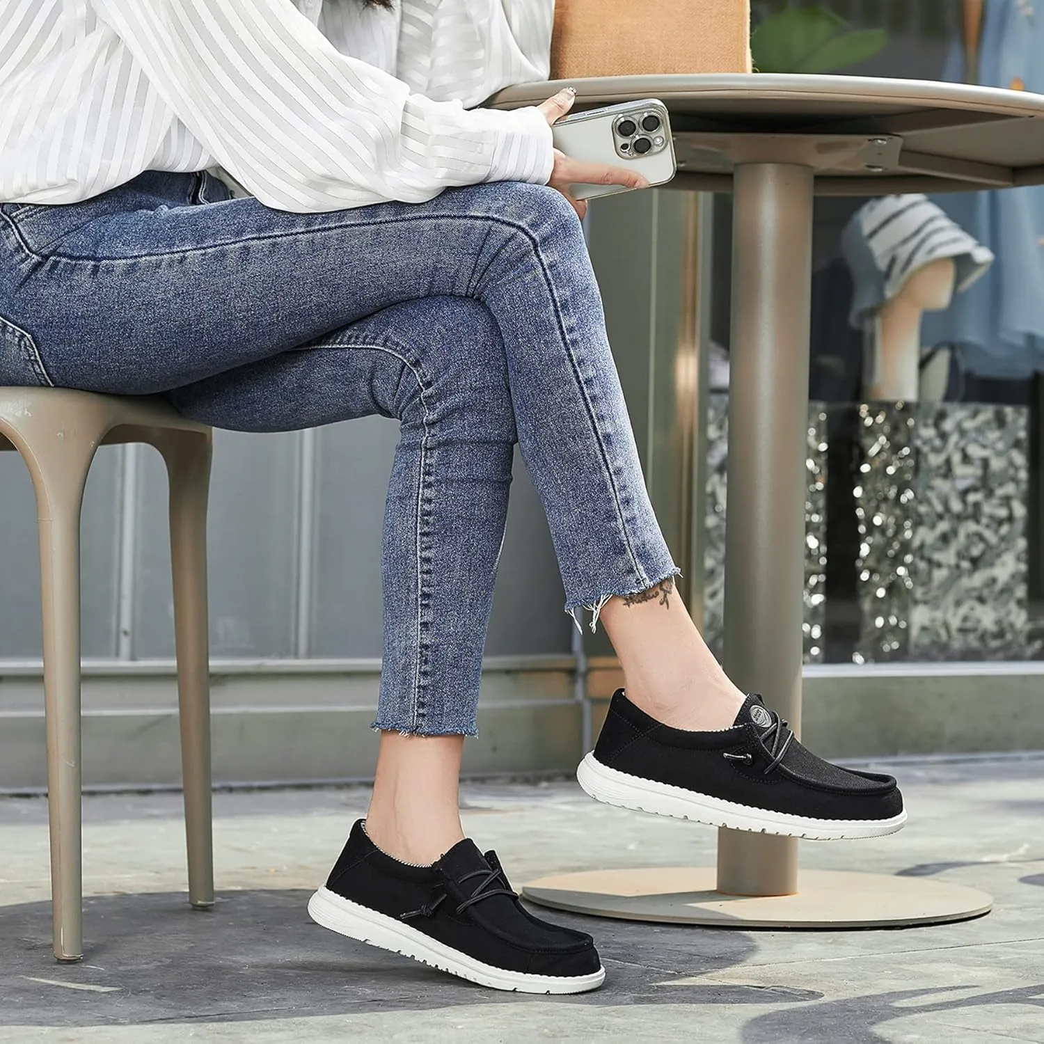 Grand Attack Walking Shoes for Women-Slip On Loafers,Linen Work Boat Shoes,Comfort&Lightweight,for Home Shopping,Dating,Driving,Traveling Shoes