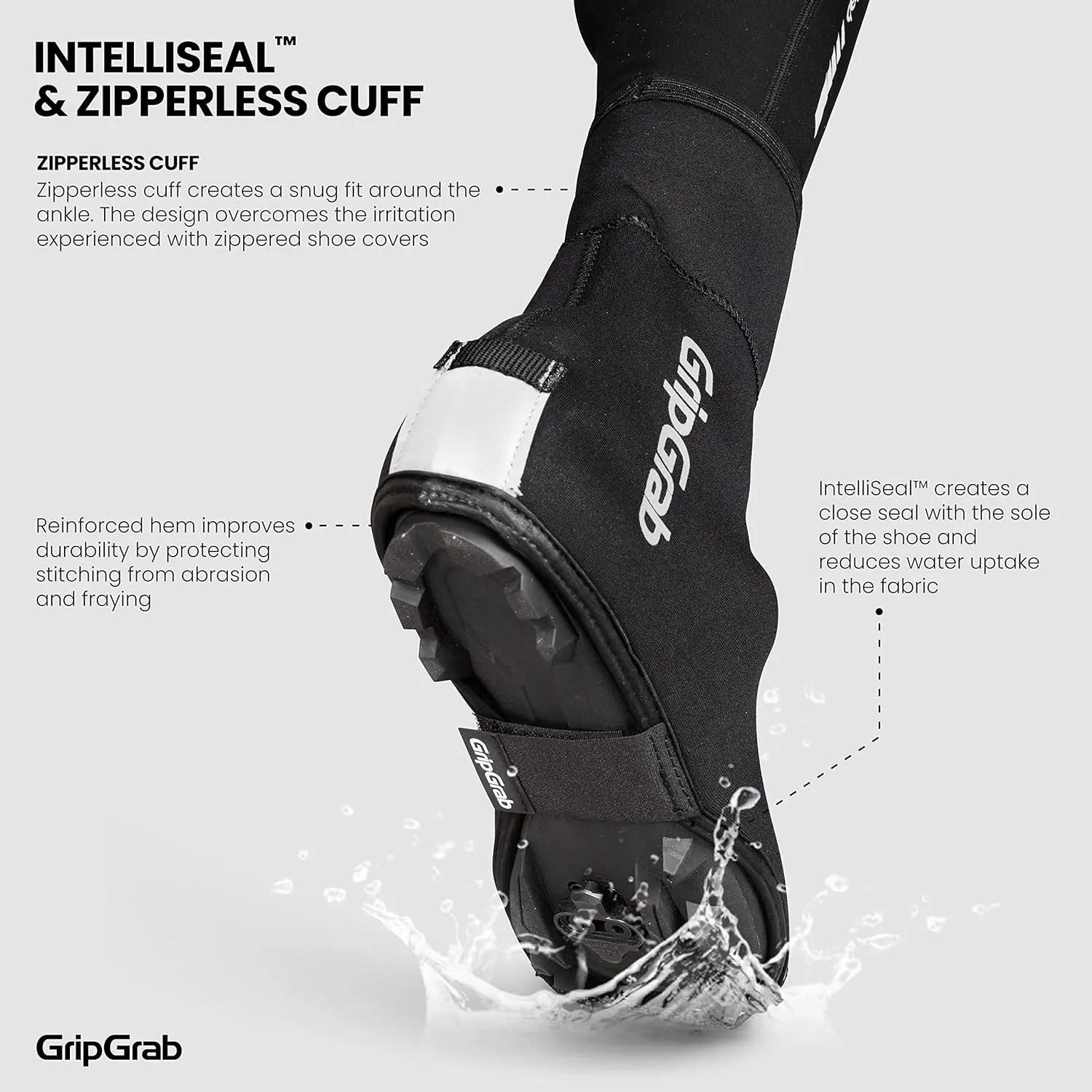 GripGrab Arctic X Waterproof Deep Winter Gravel MTB Cycling Shoe Covers Cold Weather Offroad Fleece Lined Biking Overshoes