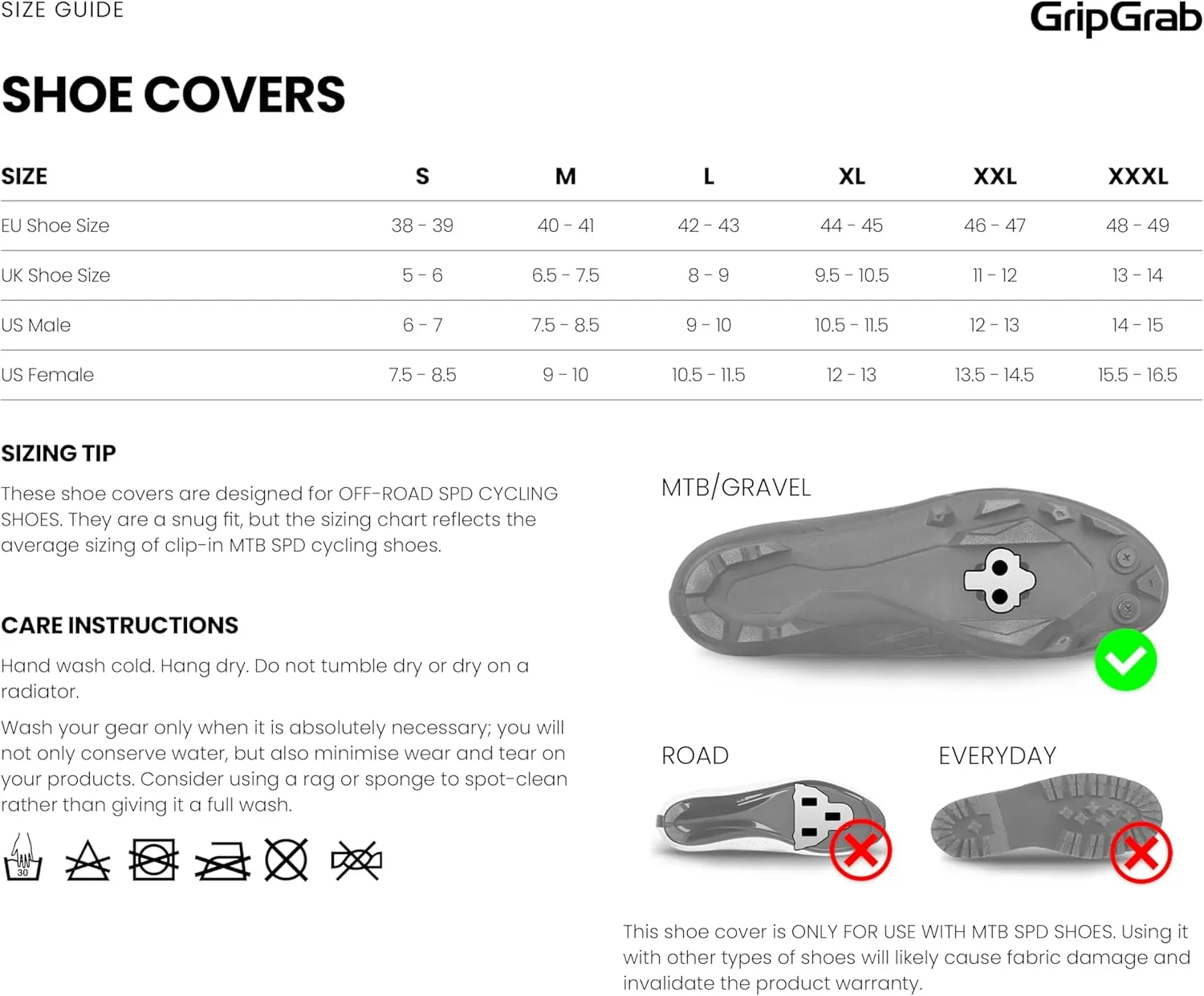 GripGrab Arctic X Waterproof Deep Winter Gravel MTB Cycling Shoe Covers Cold Weather Offroad Fleece Lined Biking Overshoes