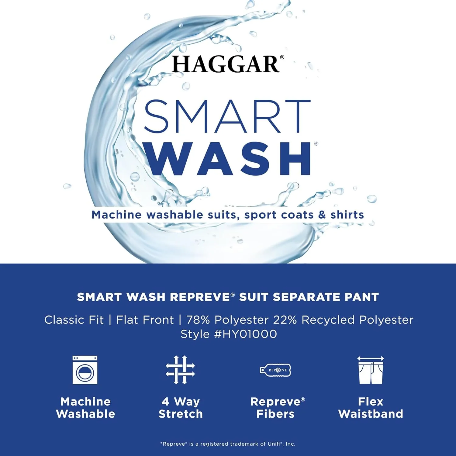Haggar Men's Smart Wash Premium Stretch Classic Fit Regular and Big & Tall Suit Separates(Pants & Jackets)