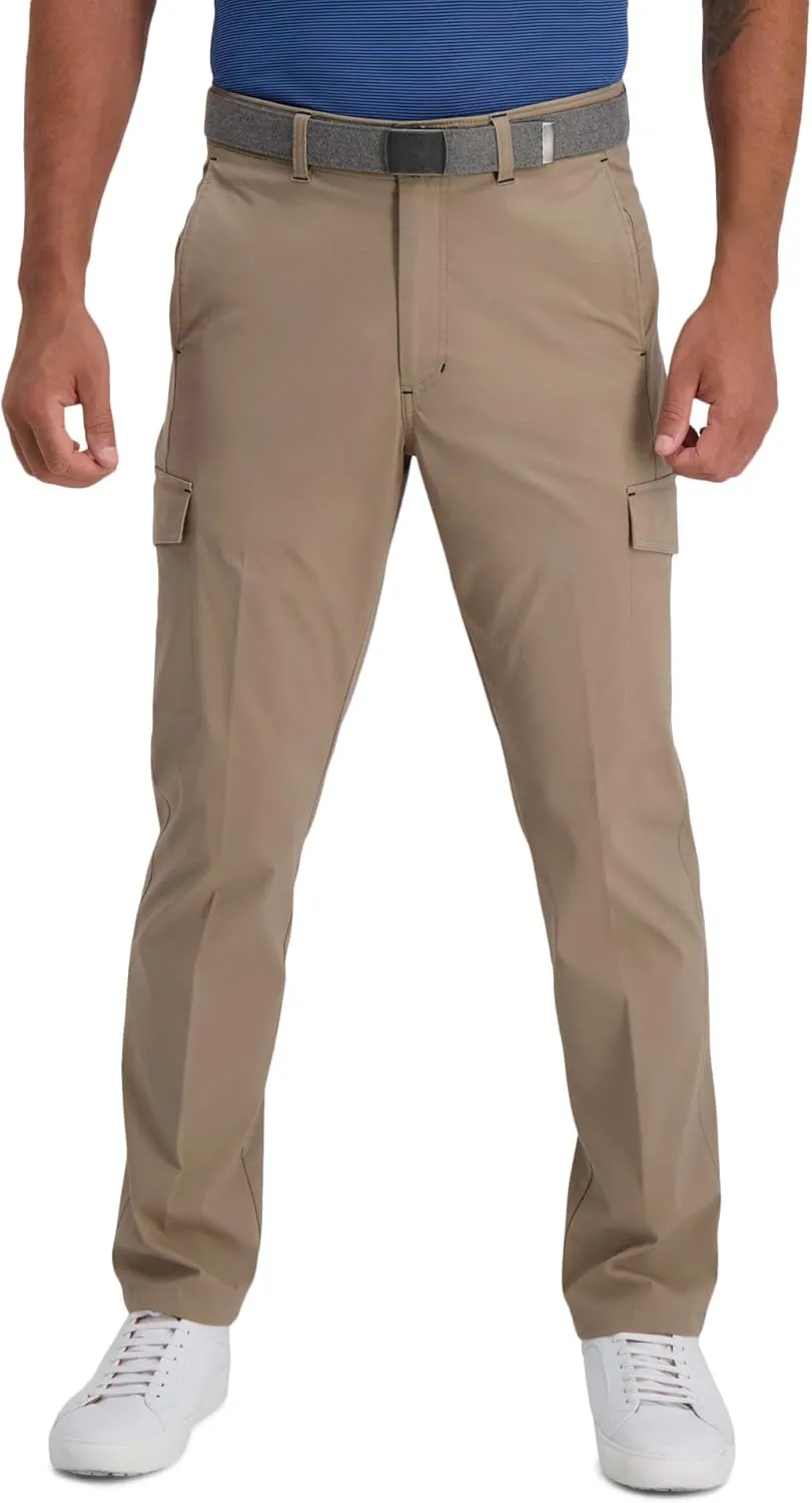 Haggar Men's The Active Series Slim/Straight Fit Flat Front Pant