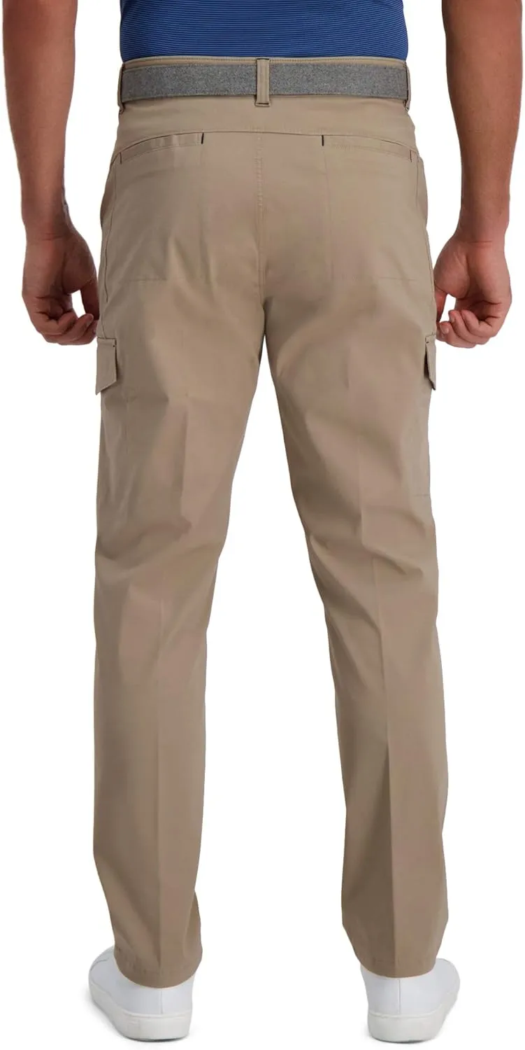 Haggar Men's The Active Series Slim/Straight Fit Flat Front Pant