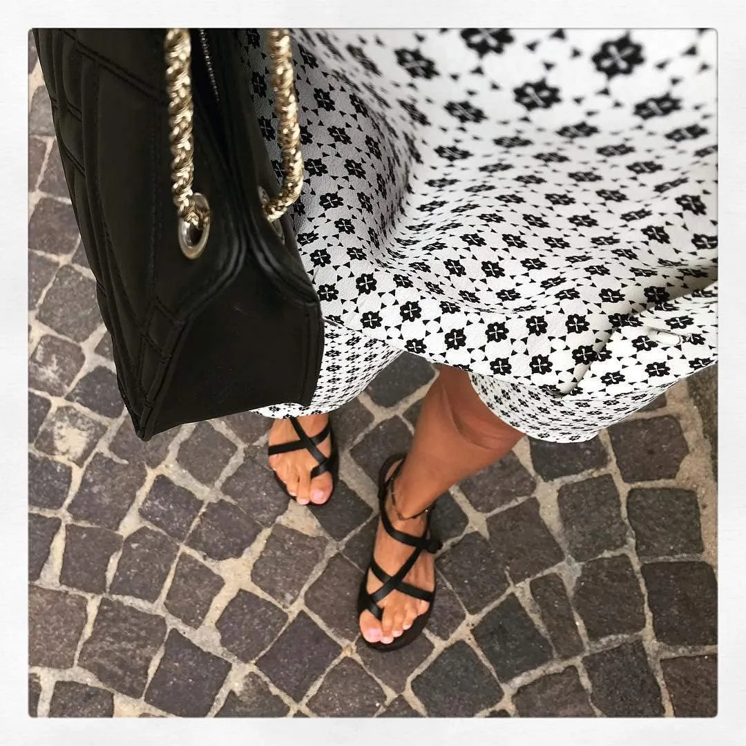 Handmade in Italy Womens Slave Sandals in Vintage Cuir Leather