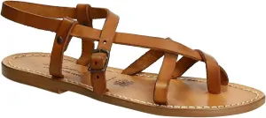 Handmade in Italy Womens Slave Sandals in Vintage Cuir Leather