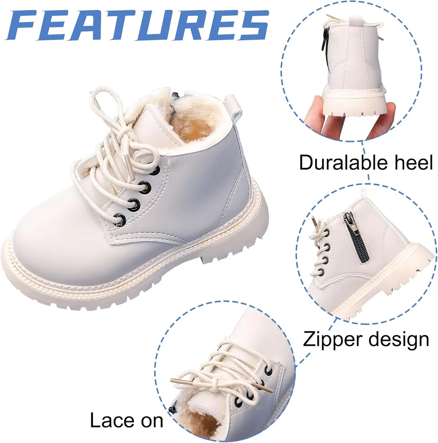 Happy Cherry Baby Work Boots Autumn Fashion Leather Lace-Up Boots Soft Flat Ankle Snow Boots