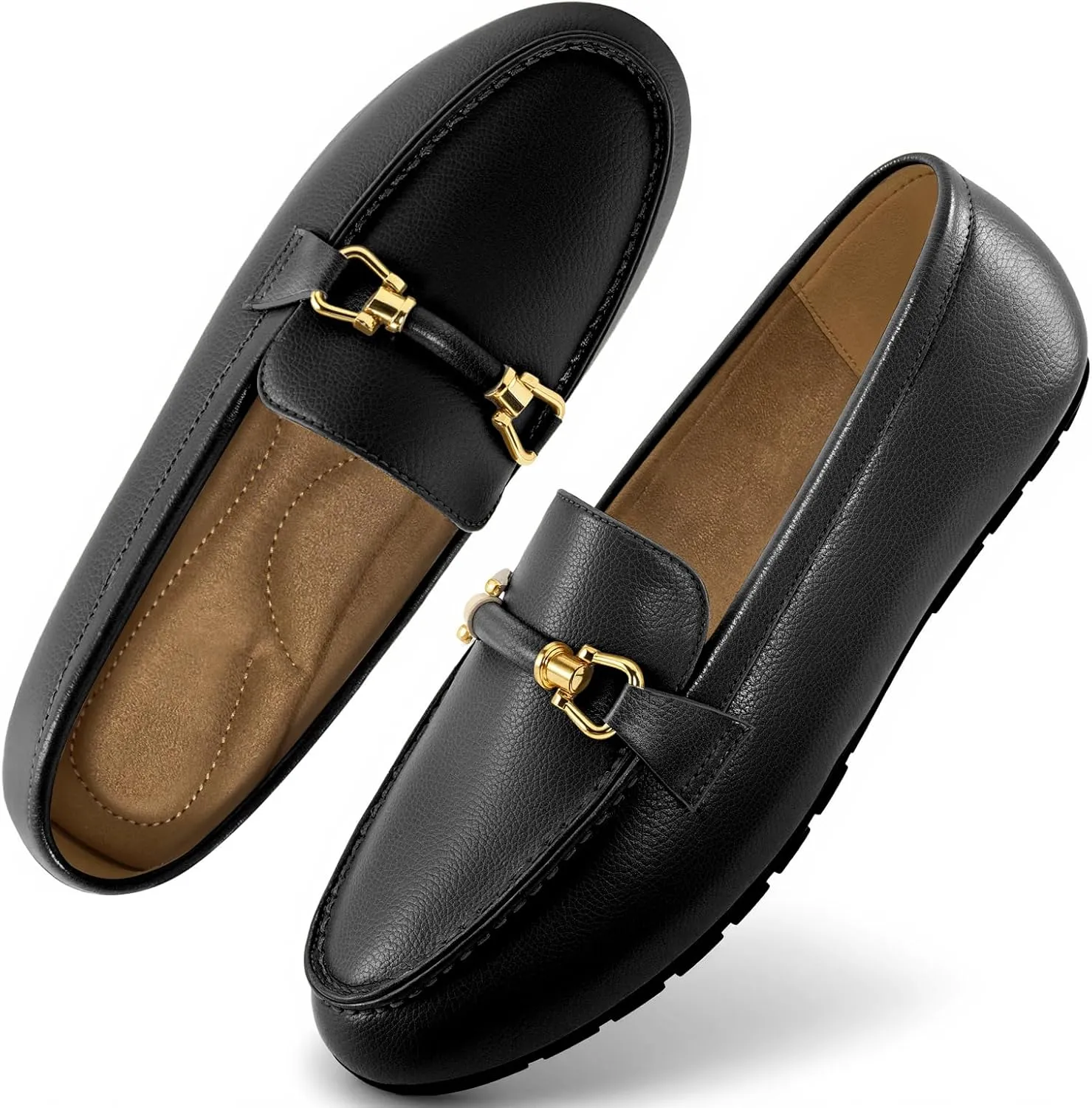 HARENCE Loafers for Women Comfortable Slip On Business Work Flats Shoes Casual Driving Moccasins Penny Loafer