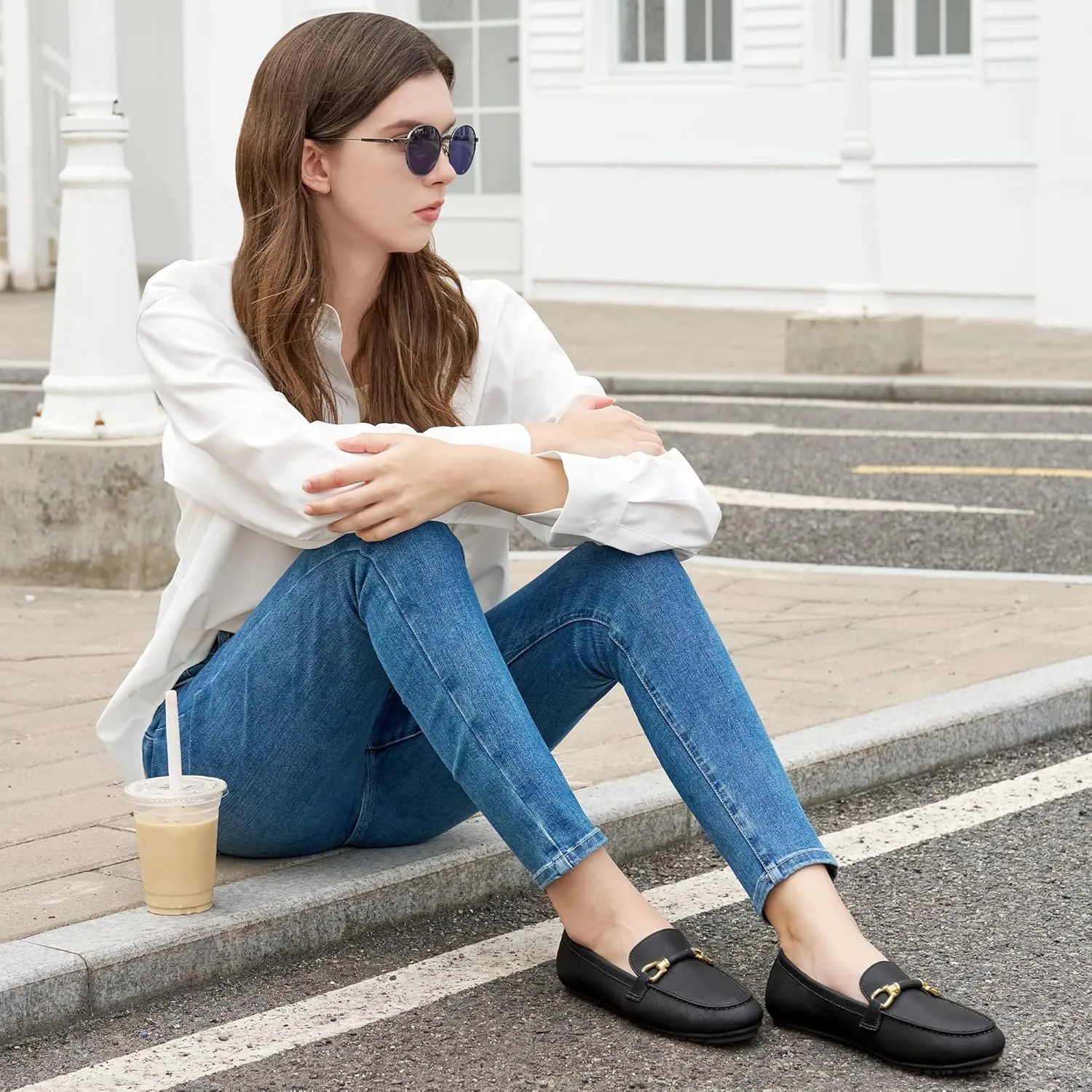 HARENCE Loafers for Women Comfortable Slip On Business Work Flats Shoes Casual Driving Moccasins Penny Loafer