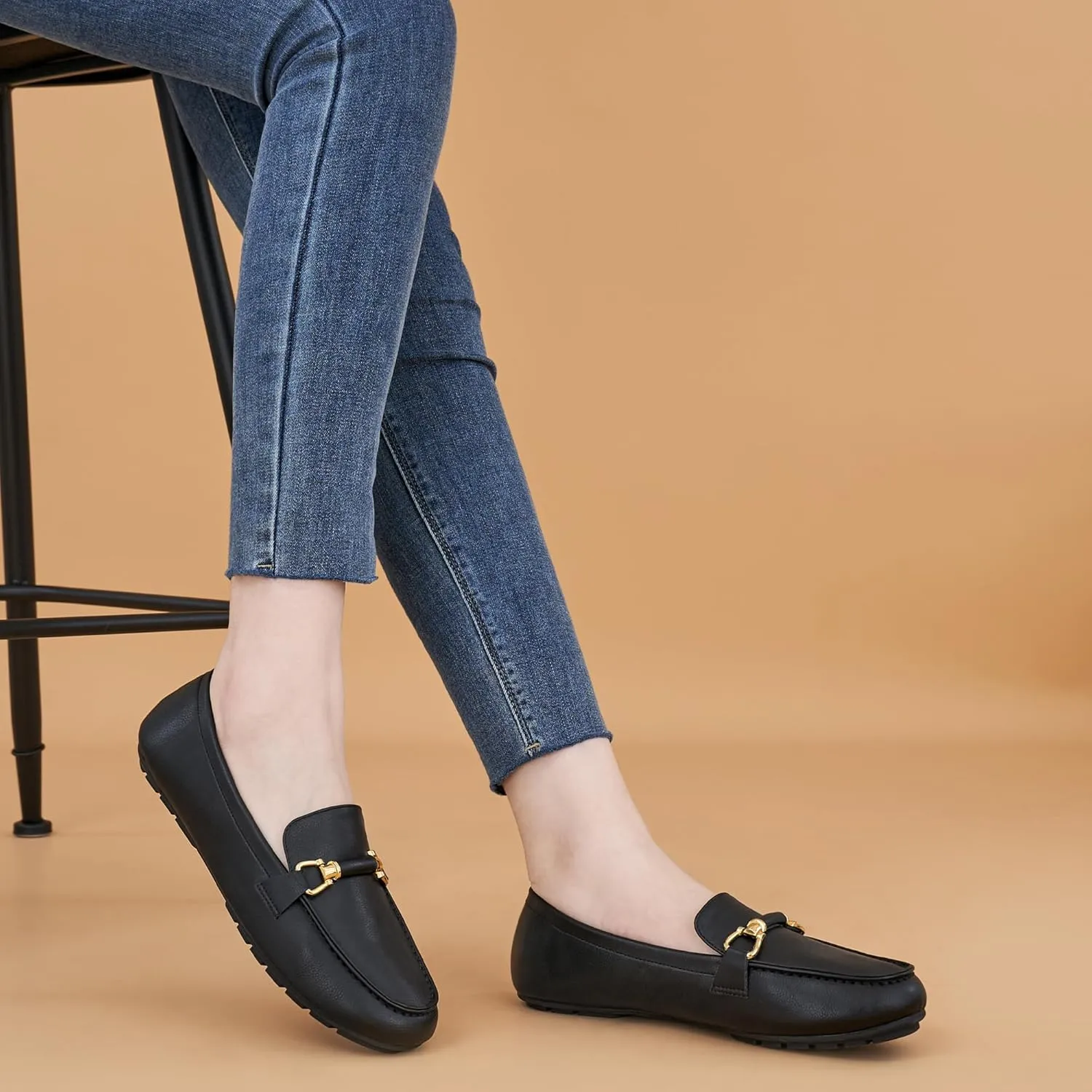 HARENCE Loafers for Women Comfortable Slip On Business Work Flats Shoes Casual Driving Moccasins Penny Loafer