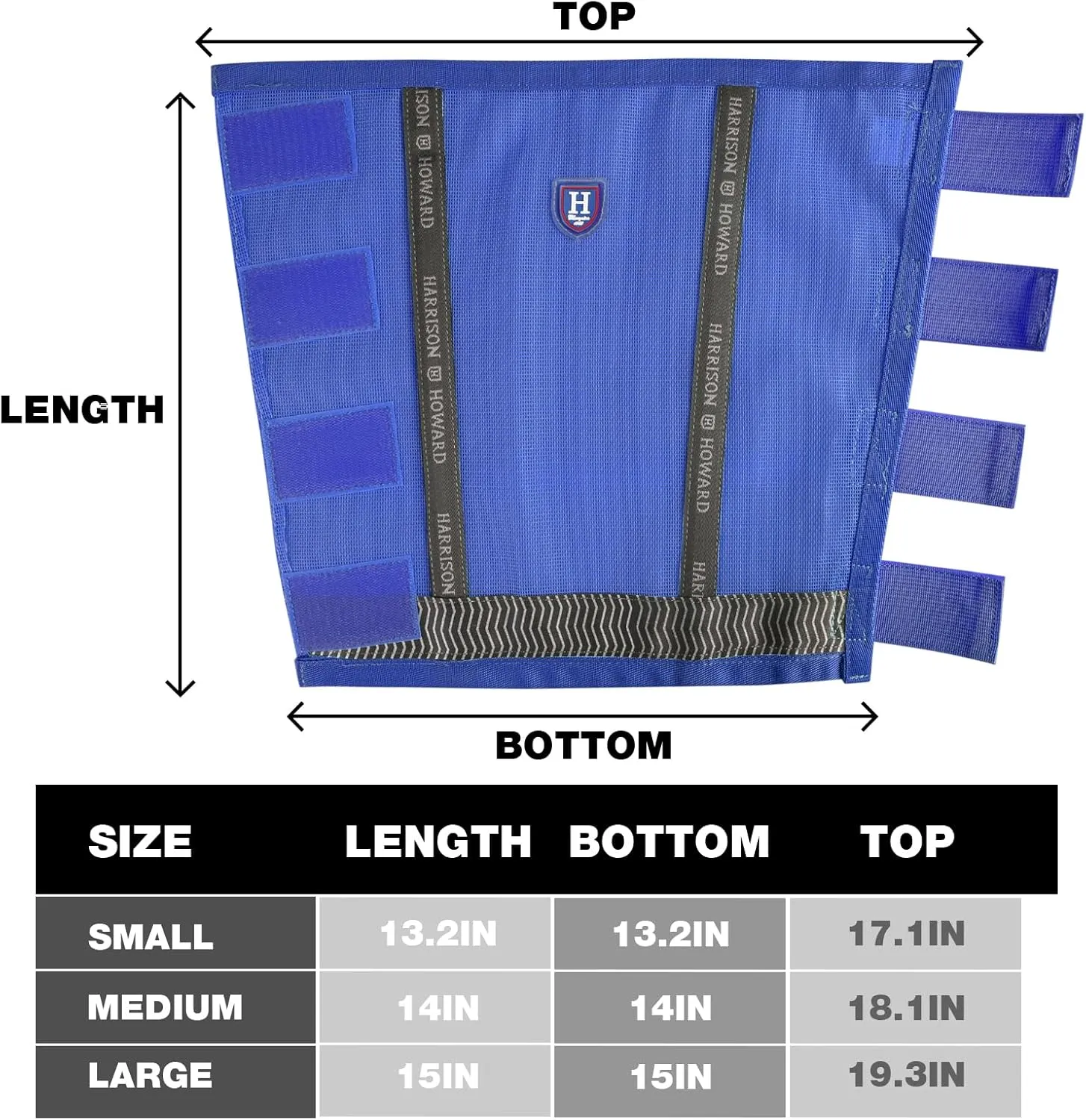 Harrison Howard Loose-Fitting Horse Fly Boots UV-Protective,Tear-Resistant Fine Mesh Leggins Stay-on Comfortable Fly Boots with Ultra-Soft Wool Trim (Set of 4) Signature Blue Full (Large)