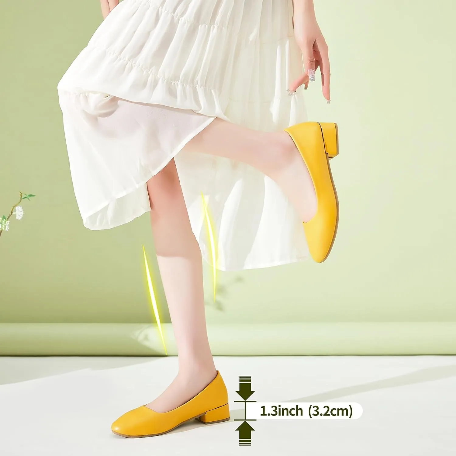 hash bubbie Women's Loafers Slip on Shoes Chunky Low Block Heels Closed Toe Pumps Shoes Office Shoes Ladies Elegant Wedding Dress Shoes