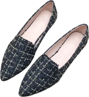 Hee grand Classic Solid Pointed Toe Ballet Flats for Women Lightweight Slip-On Loafers Comfort Walking Flats Suede Dressy Shoes