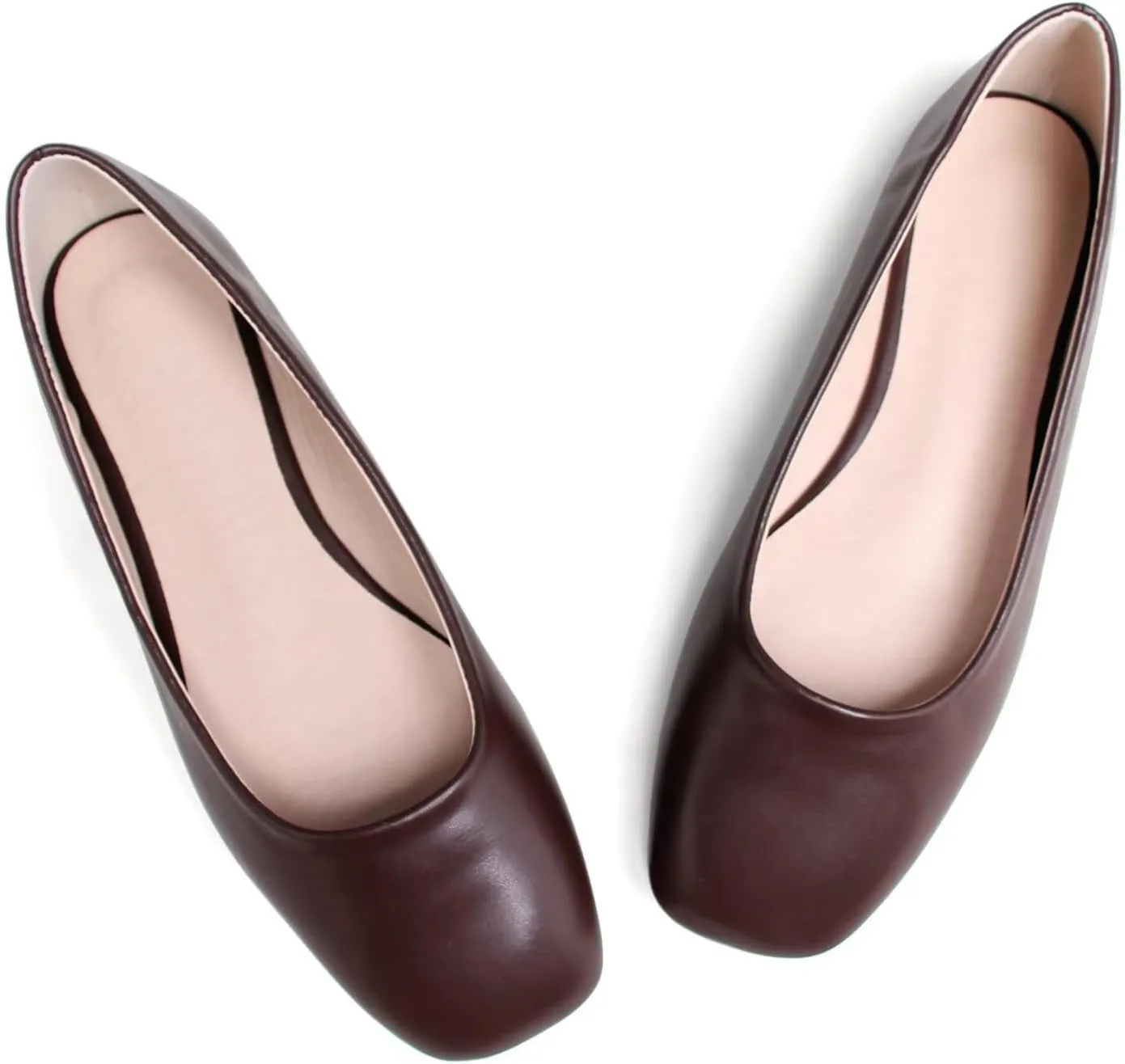 Hee grand Women's Flats Square Toe Ballet Shoes Casual Flats Satin Dress Shoes Comfort Slip-On Loafers
