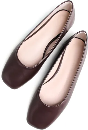 Hee grand Women's Flats Square Toe Ballet Shoes Casual Flats Satin Dress Shoes Comfort Slip-On Loafers