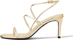 Heeled Sandals for Women Dressy Square Open Toe Comfy Strappy High Heels with Ankle Strap for Wedding Party Daily Wear