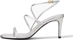Heeled Sandals for Women Dressy Square Open Toe Comfy Strappy High Heels with Ankle Strap for Wedding Party Daily Wear
