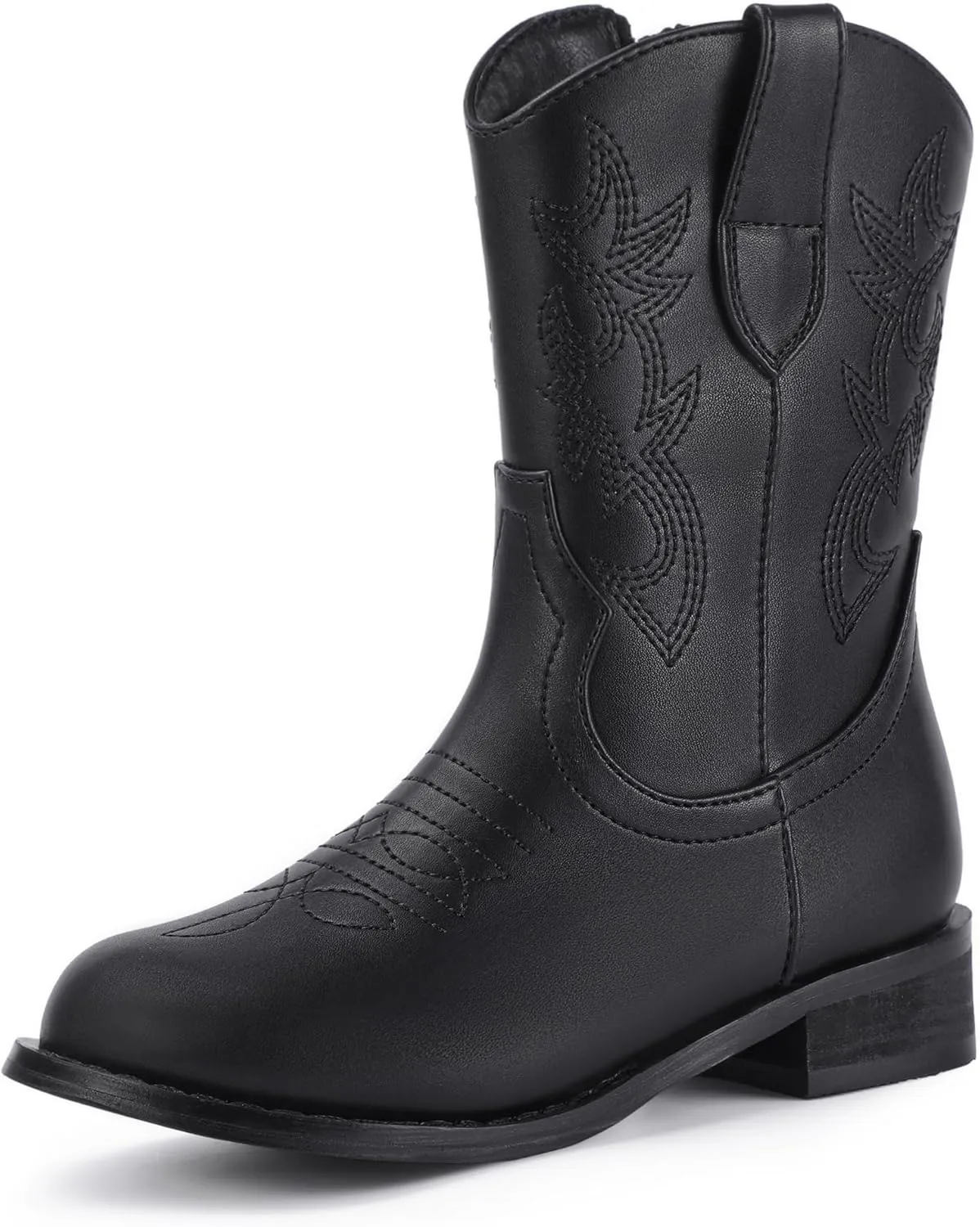 Hehainom Girls Cowboy Cowgirl Boots Boys Kids Toddler Western Mid Calf Zipper Riding Boots for Little Kid Big Kid