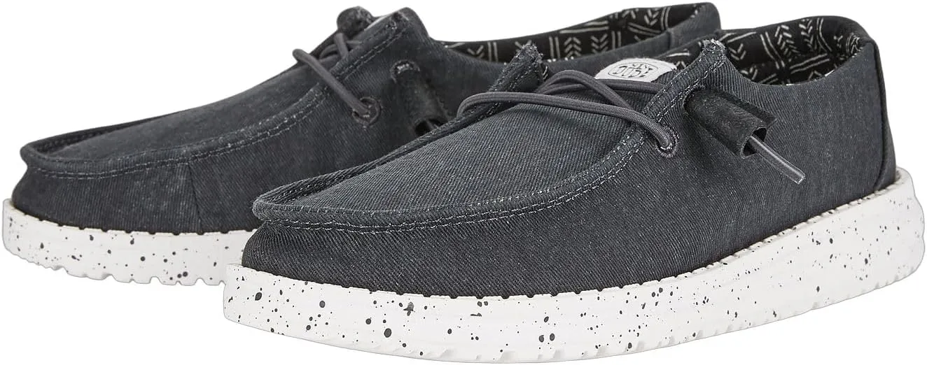 Hey Dude Girl's Wendy Stretch Canvas | Youth's Shoes | Youth Slip-on Loafers | Comfortable & Light-Weight
