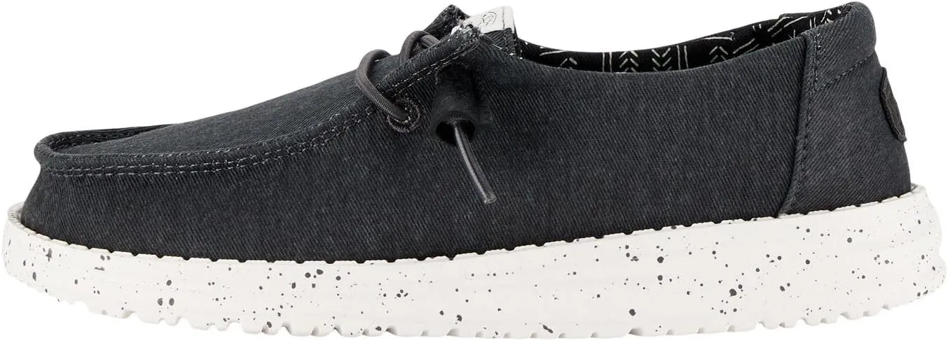 Hey Dude Girl's Wendy Stretch Canvas | Youth's Shoes | Youth Slip-on Loafers | Comfortable & Light-Weight