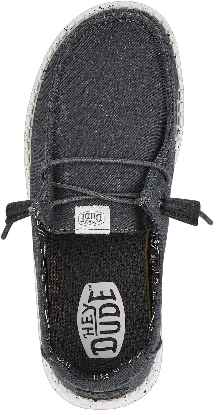 Hey Dude Girl's Wendy Stretch Canvas | Youth's Shoes | Youth Slip-on Loafers | Comfortable & Light-Weight