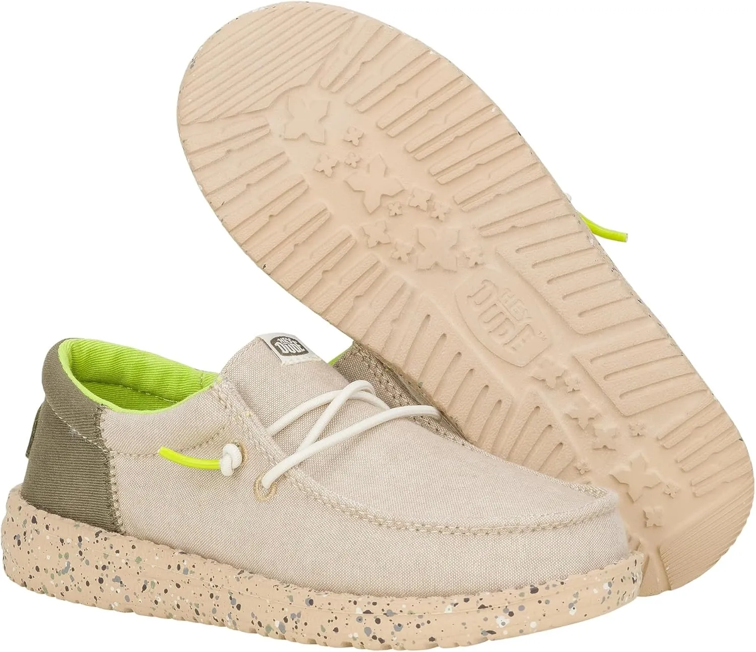 Hey Dude Kids Wally Funk Splatter (Little Kid/Big Kid) - Shoes for Kids - Canvas Upper - Soft Cotton Lining