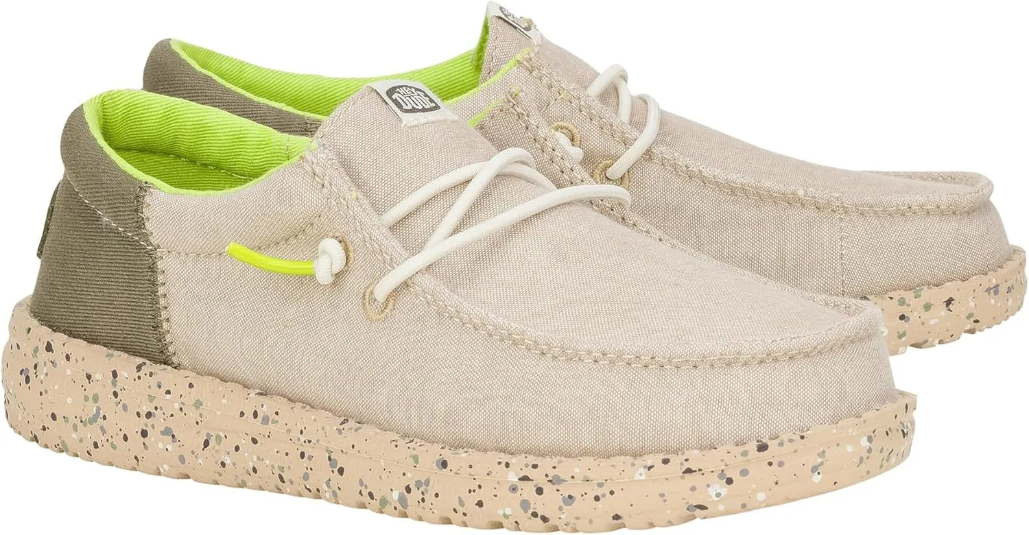 Hey Dude Kids Wally Funk Splatter (Little Kid/Big Kid) - Shoes for Kids - Canvas Upper - Soft Cotton Lining