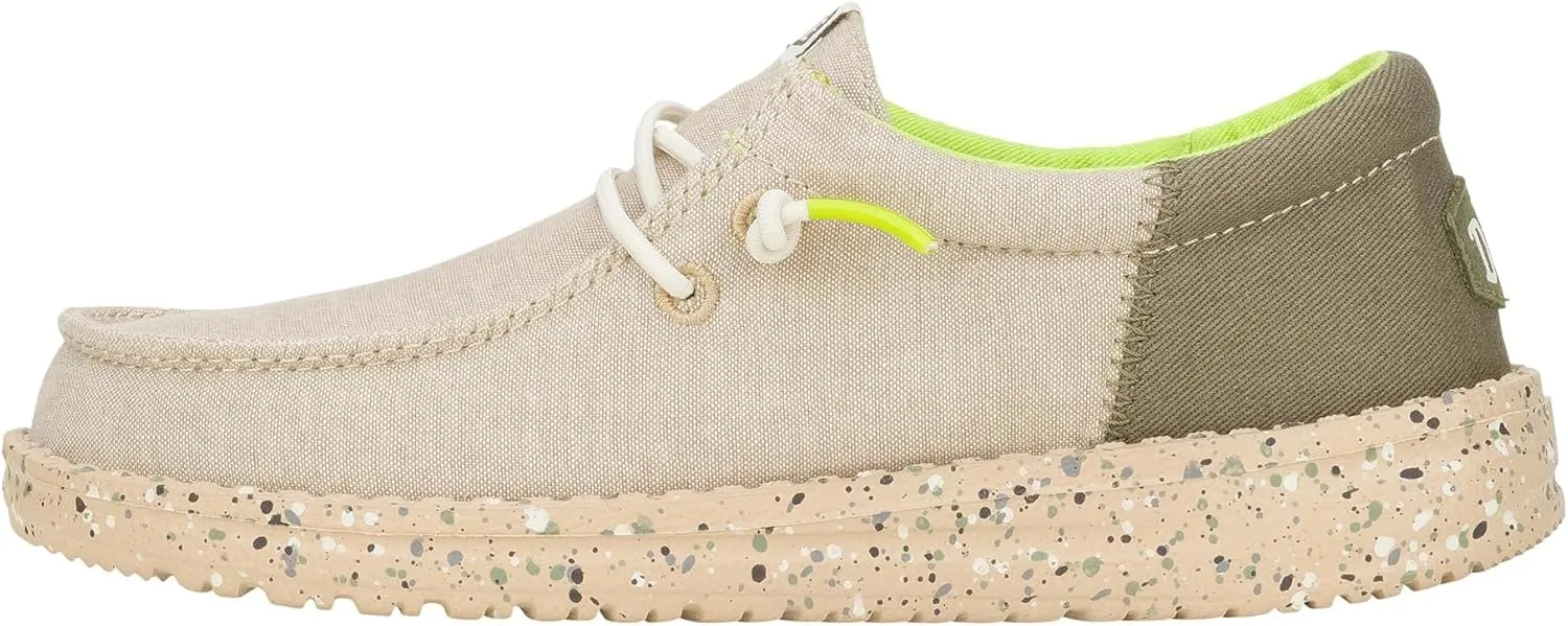 Hey Dude Kids Wally Funk Splatter (Little Kid/Big Kid) - Shoes for Kids - Canvas Upper - Soft Cotton Lining