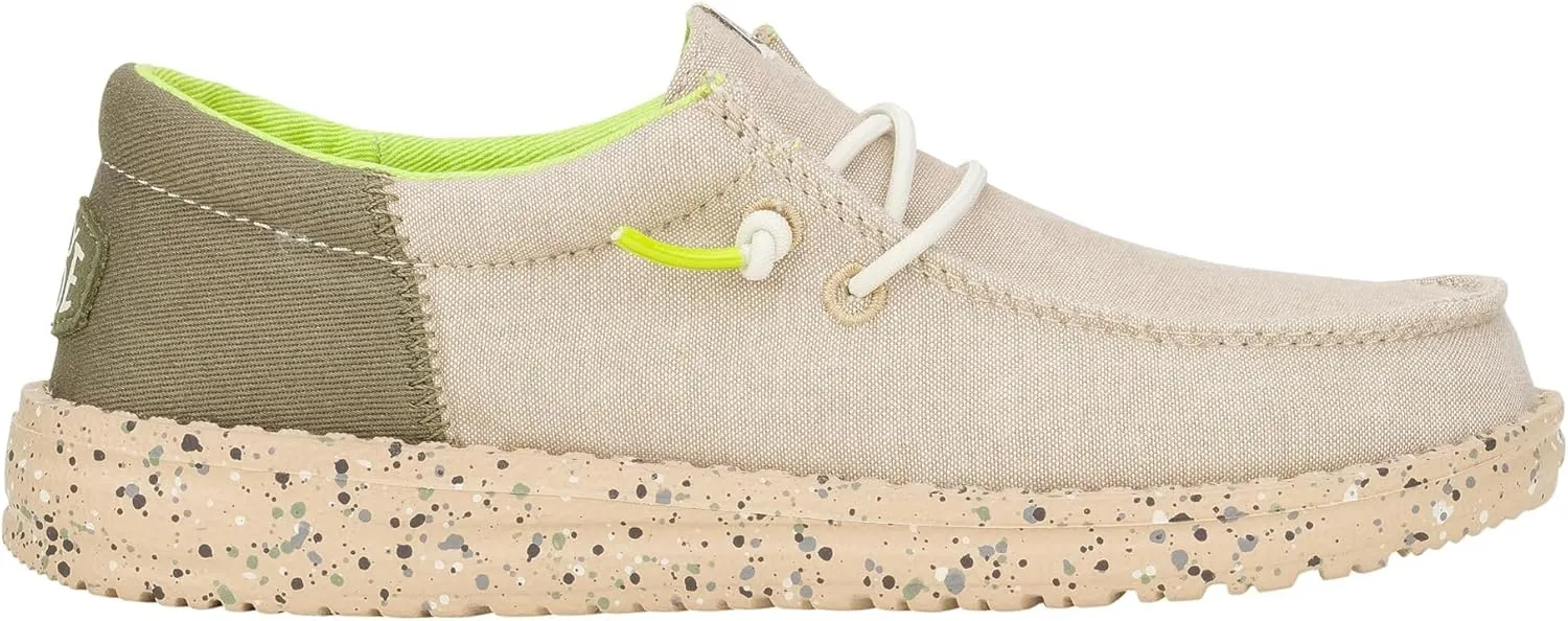 Hey Dude Kids Wally Funk Splatter (Little Kid/Big Kid) - Shoes for Kids - Canvas Upper - Soft Cotton Lining