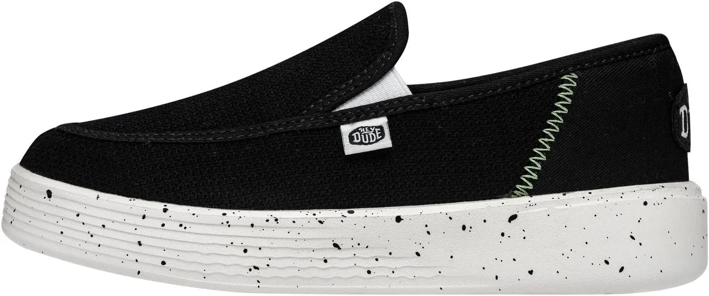 Hey Dude Sunapee Youth Sport Mesh Black Size J3 | Boy's Shoes | Boy's Slip On Sneakers | Comfortable & Light-Weight