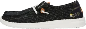 Hey Dude Women's Wendy Slub Baja Stripe Black Size 9 | Women's Shoes | Women Slip-on Loafers | Comfortable & Light-Weight