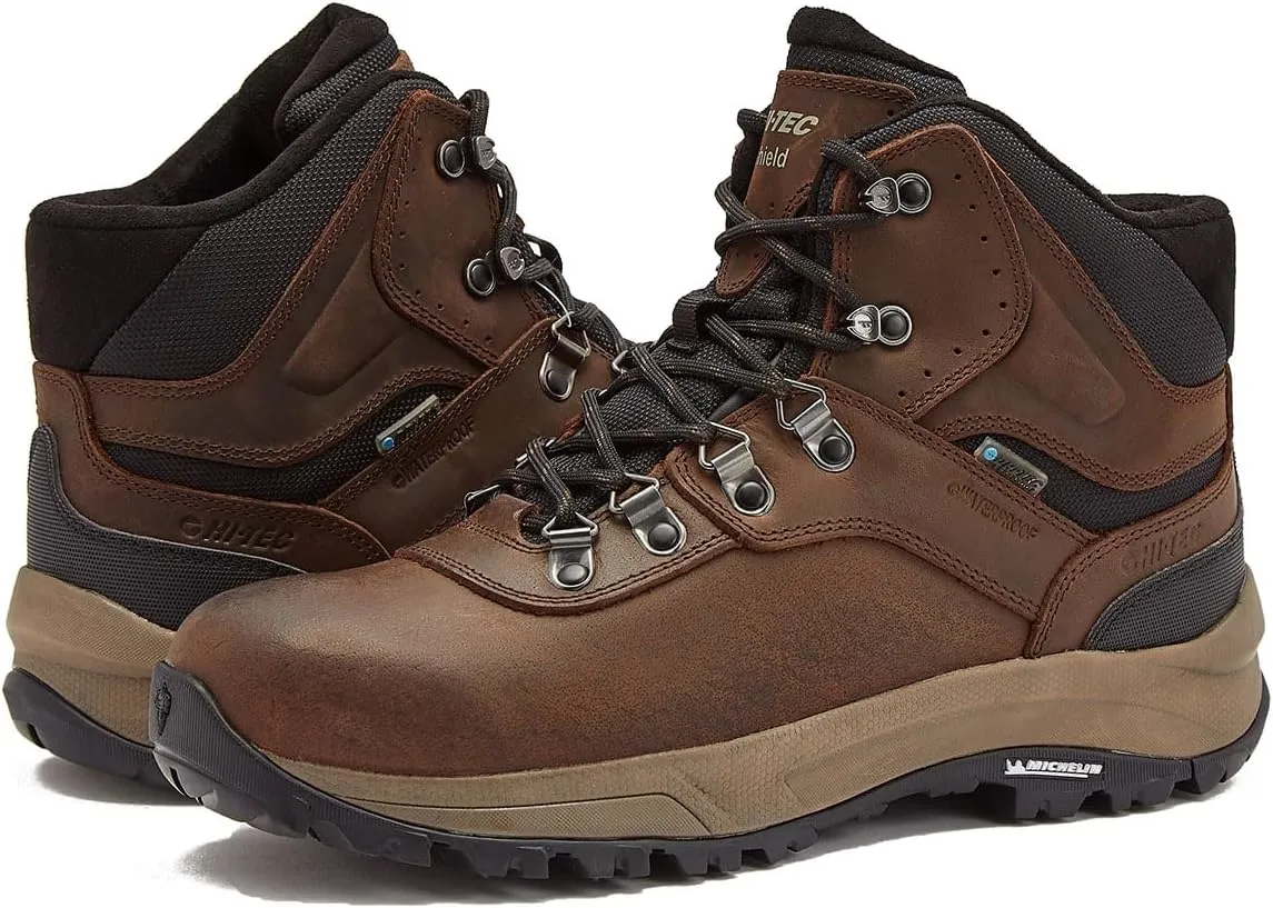 HI-TEC Men's Altitude VI I Waterproof Leather Hiking Boots - Black or Brown, Medium or Extra Wide