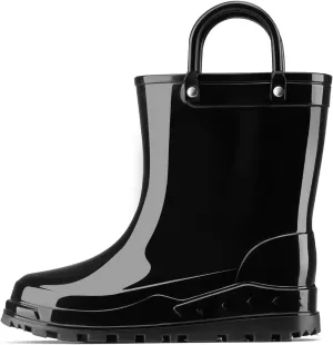 HISEA Toddler Kids Rain Boots for Boys Girls, Waterproof Rubber Boots with Easy-On Handles, Seamless Soft PVC Rainboots Lightweight Mud Shoes for Water Beach Outdoor Playing (Toddler/Little Kid/Big Kid)