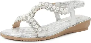 HNGHOU Women's Summer Casual Bohemia Open Toe Beach Wedge Sandal Shoes