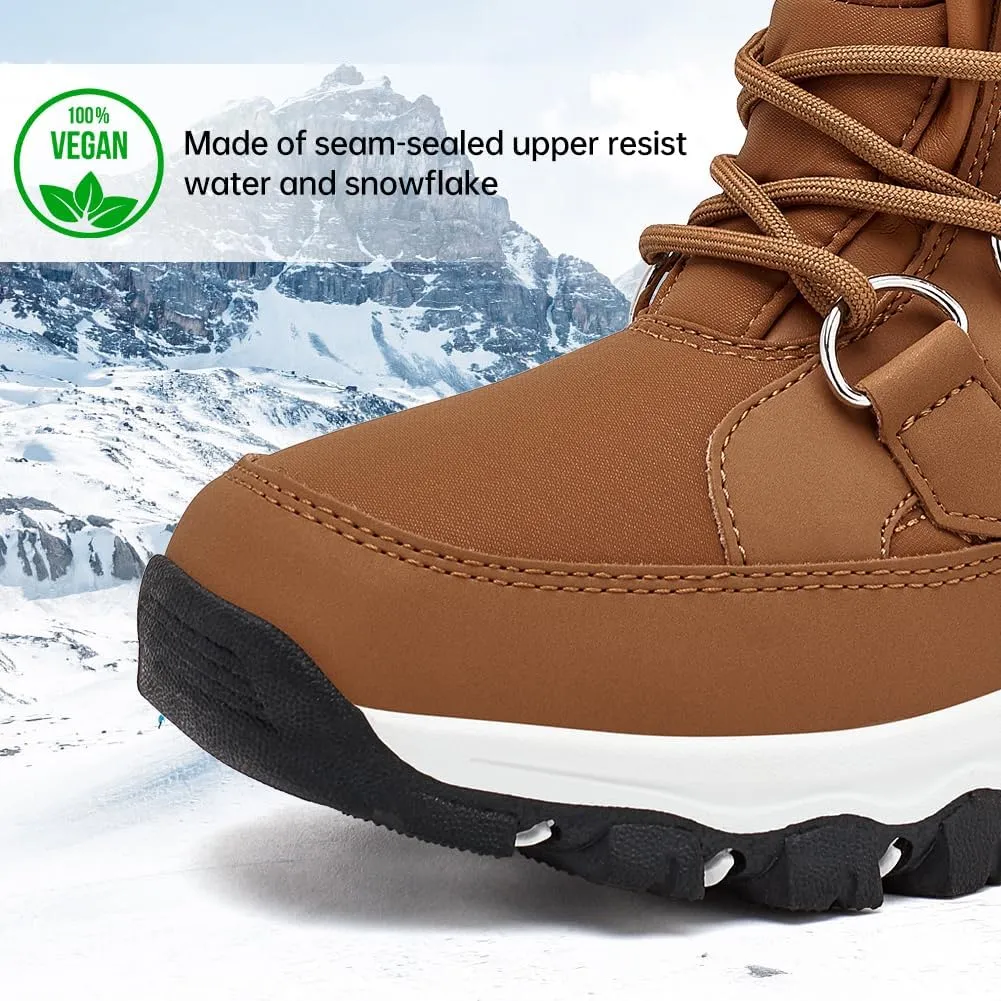 HOBIBEAR Womens Winter Boots Warm Faux Fur Lined Snow Boots Cold Weather Outdoor Shoes Water Resistant