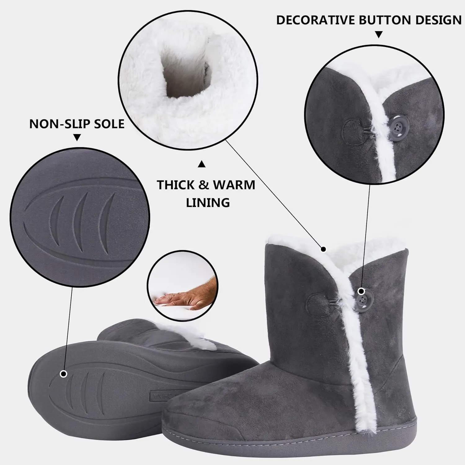 Home Slipper Men's Slippers Boots,Soft Winter Warm Memory Foam Indoor House Slipper Shoes