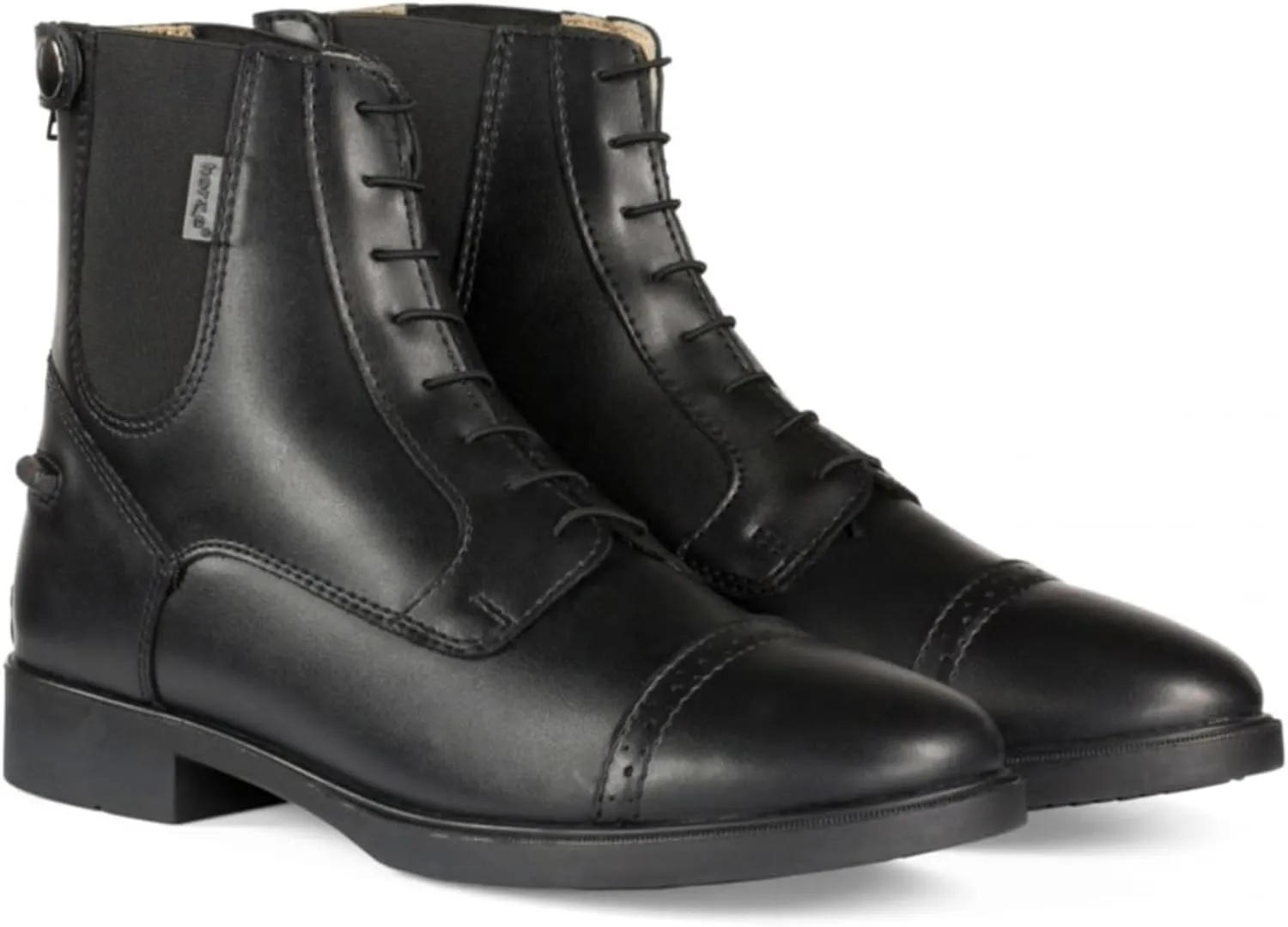 HORZE Kilkenny Kids' Unisex Equestrian Synthetic Leather Zip-Up Schooling Paddock Boots