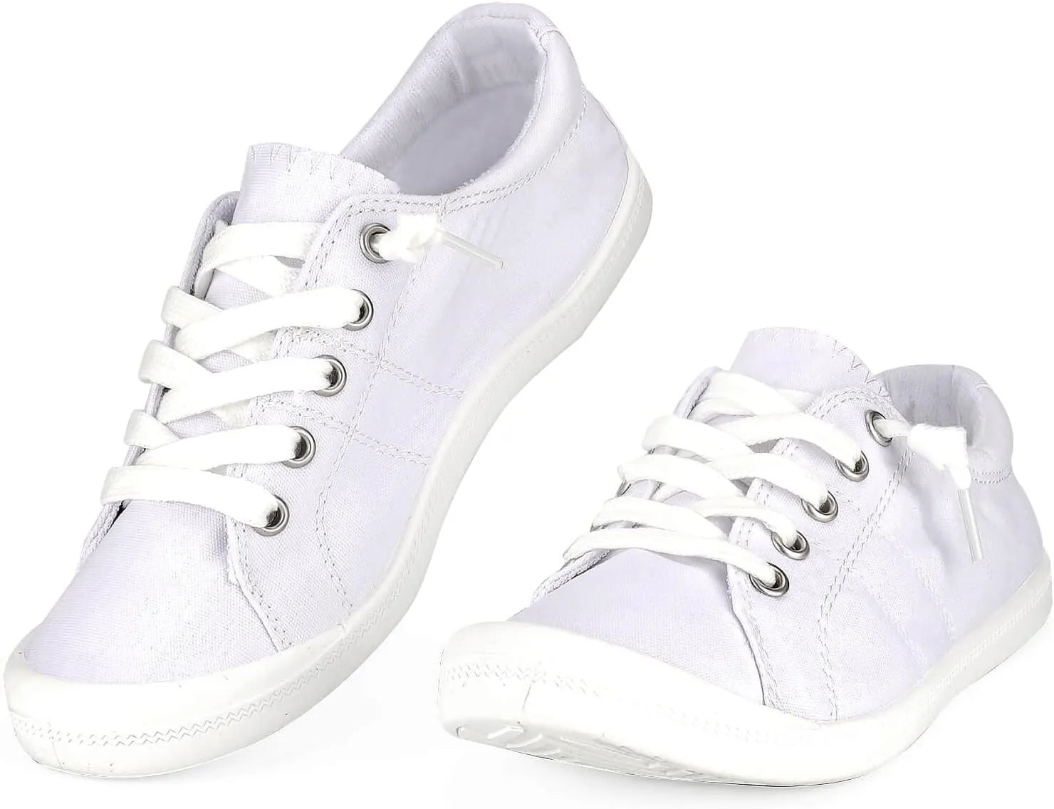 Hxlber Women's Low Top Sneaker - Round Toe Comfort Casual Canvas Shoes Fashion Sneakers for Walking for Women