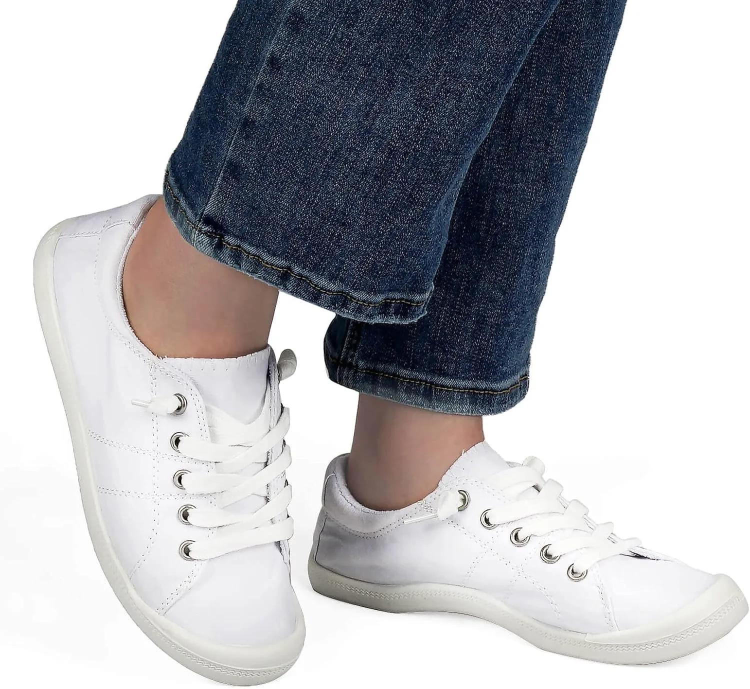 Hxlber Women's Low Top Sneaker - Round Toe Comfort Casual Canvas Shoes Fashion Sneakers for Walking for Women