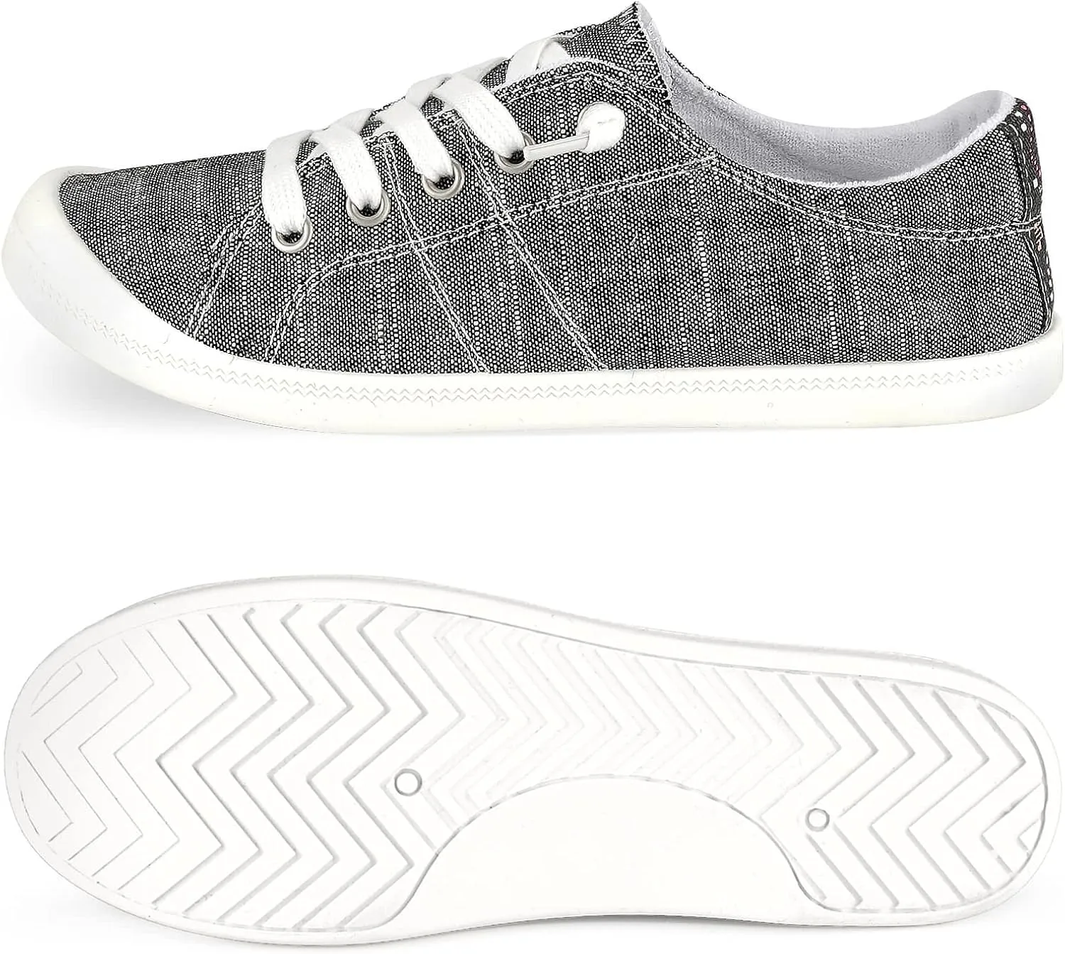 Hxlber Women's Low Top Sneaker - Round Toe Comfort Casual Canvas Shoes Fashion Sneakers for Walking for Women