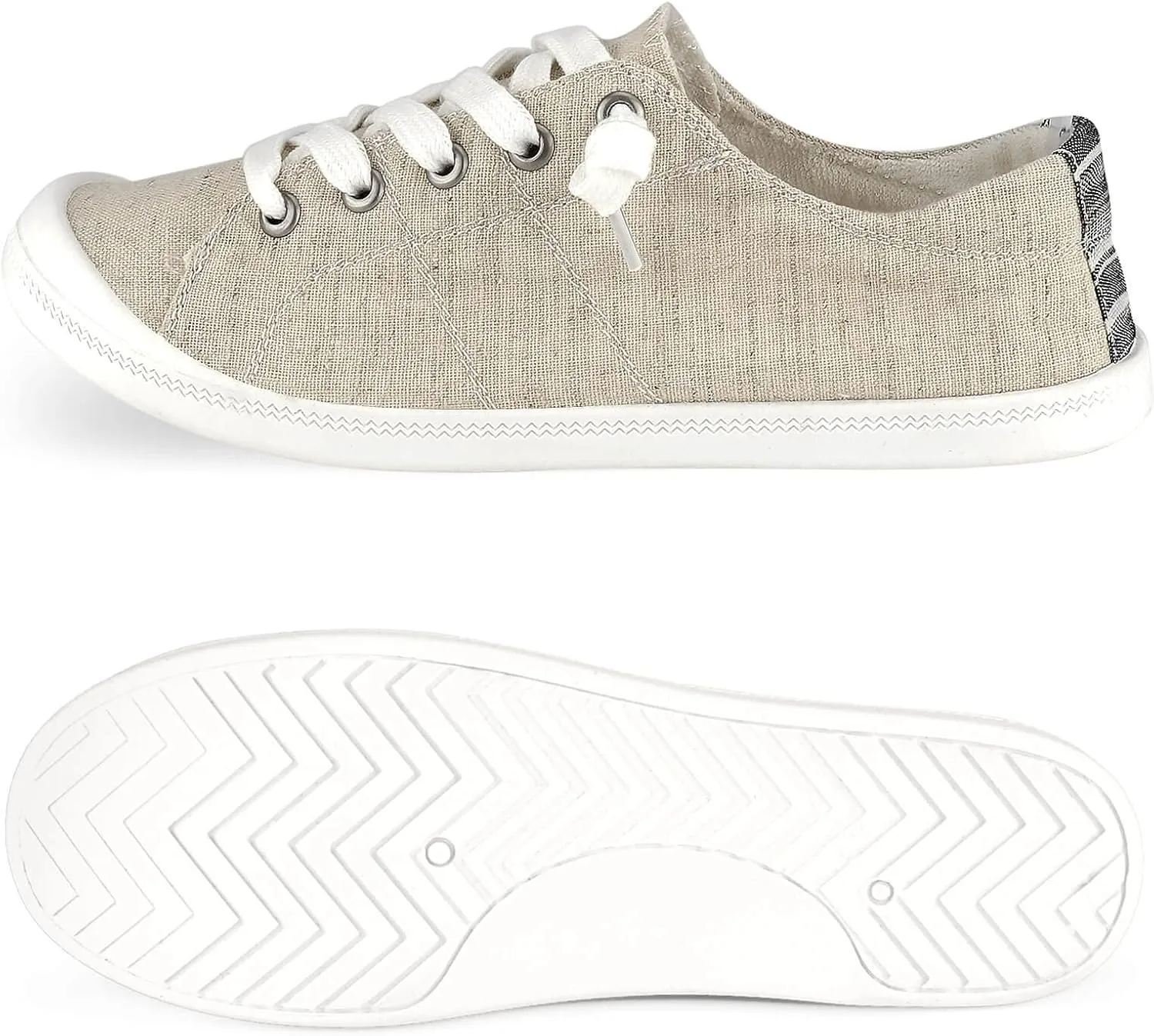 Hxlber Women's Low Top Sneaker - Round Toe Comfort Casual Canvas Shoes Fashion Sneakers for Walking for Women