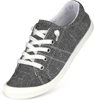 Hxlber Women's Low Top Sneaker - Round Toe Comfort Casual Canvas Shoes Fashion Sneakers for Walking for Women