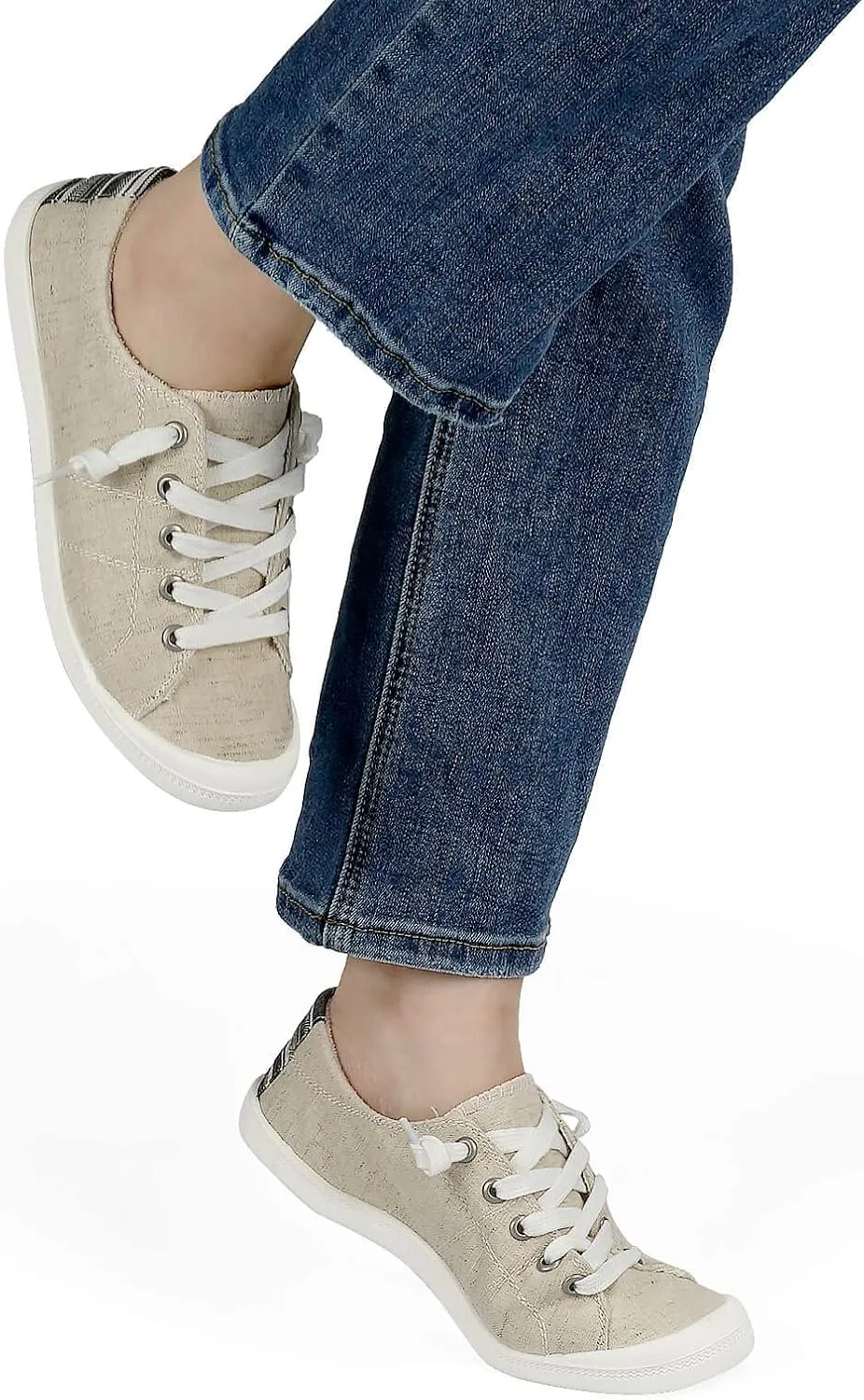 Hxlber Women's Low Top Sneaker - Round Toe Comfort Casual Canvas Shoes Fashion Sneakers for Walking for Women