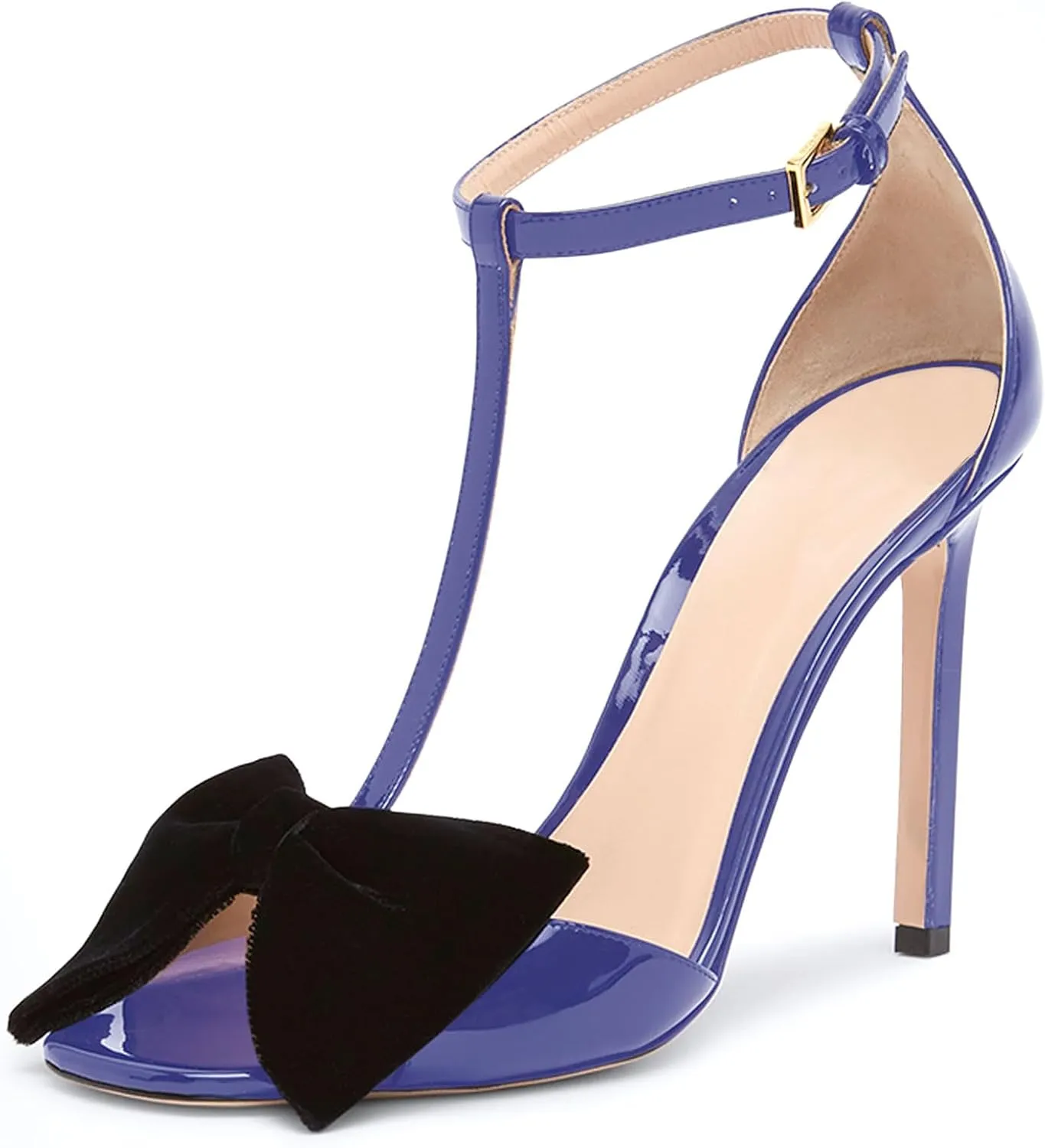 iadore Women Fashion Stiletto High Heel Shoes Open Square Toe with Bowknots Ankle Straps Buckle Sexy Summer Sandals Size 5-12 US