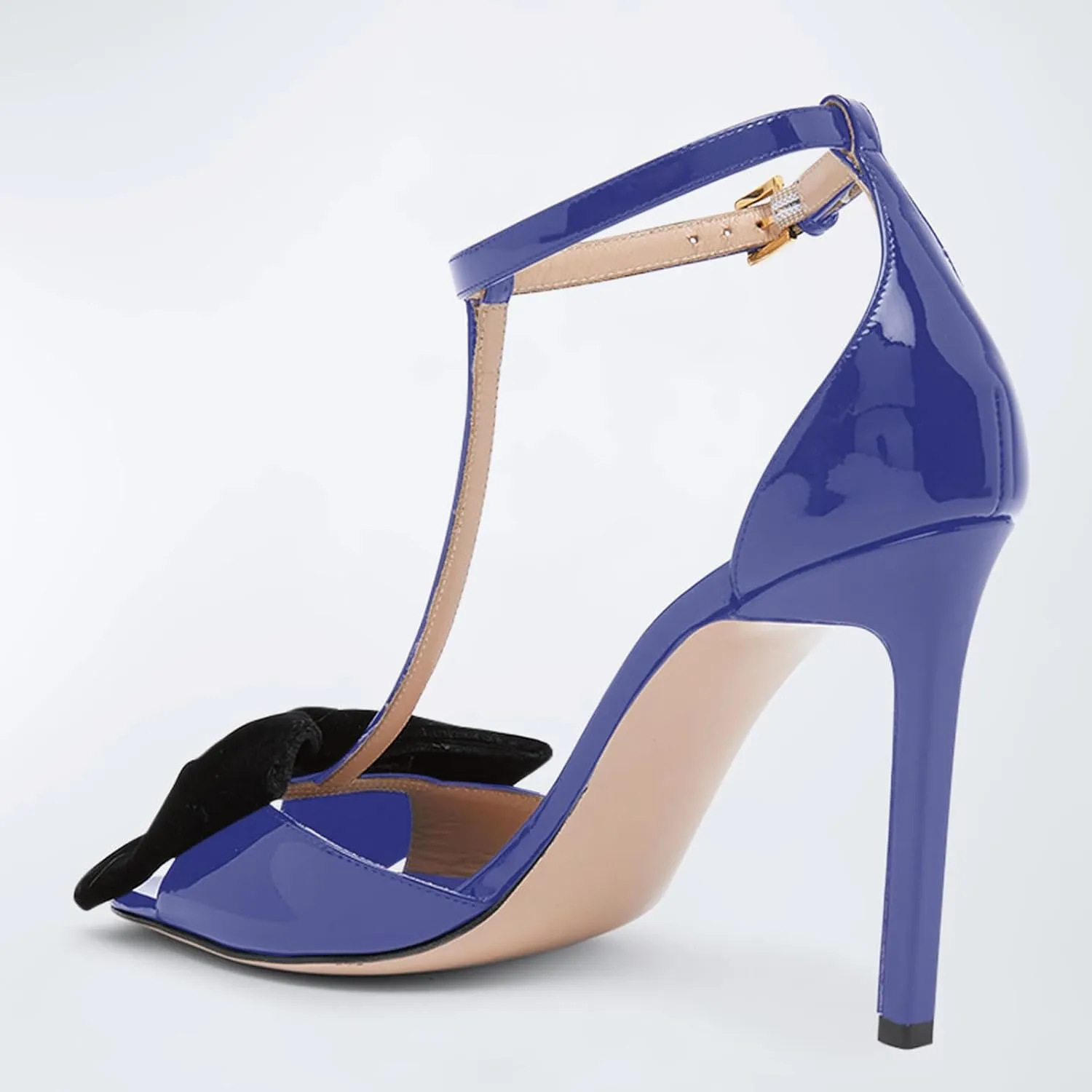 iadore Women Fashion Stiletto High Heel Shoes Open Square Toe with Bowknots Ankle Straps Buckle Sexy Summer Sandals Size 5-12 US