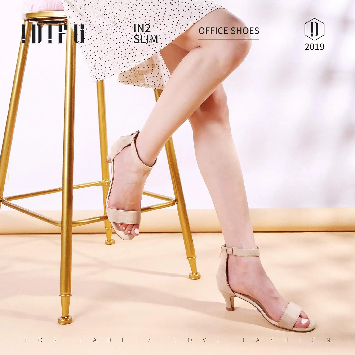 IDIFU Kitten Heels for Women IN2 Low Heels Open Toe Ankle Strap Heeled Sandals Wedding Bridal Evening Prom Party Dress Shoes Womens Heels With Zipper