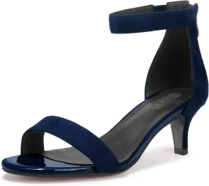 IDIFU Kitten Heels for Women IN2 Low Heels Open Toe Ankle Strap Heeled Sandals Wedding Bridal Evening Prom Party Dress Shoes Womens Heels With Zipper