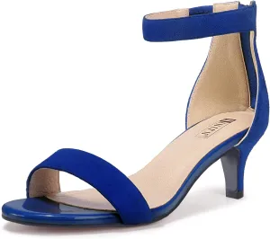 IDIFU Kitten Heels for Women IN2 Low Heels Open Toe Ankle Strap Heeled Sandals Wedding Bridal Evening Prom Party Dress Shoes Womens Heels With Zipper
