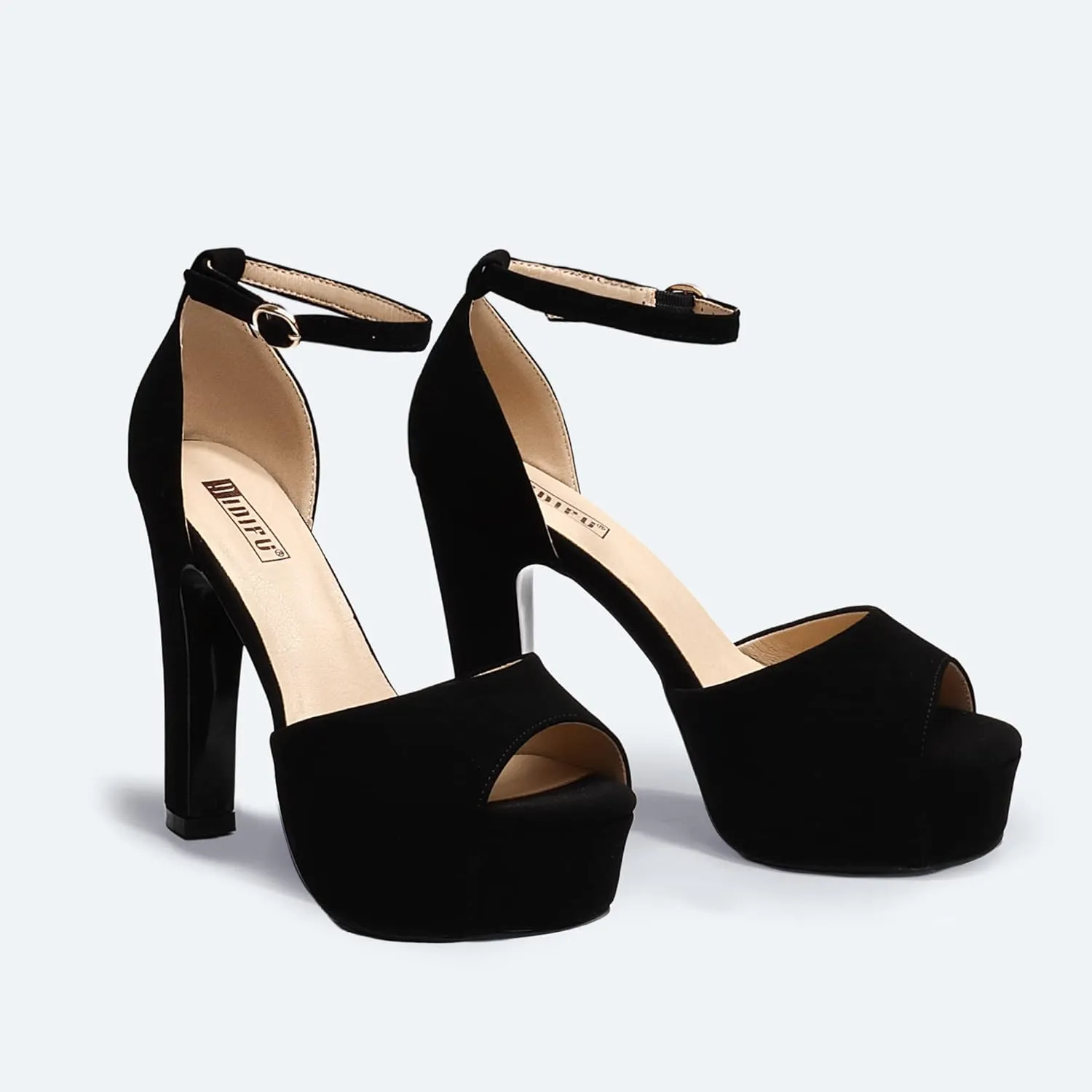 IDIFU Women's Platform Chunky High Heels Dress Sandals Peep Toe Ankle Strap Wedding Party Evening Shoes for Women Bride