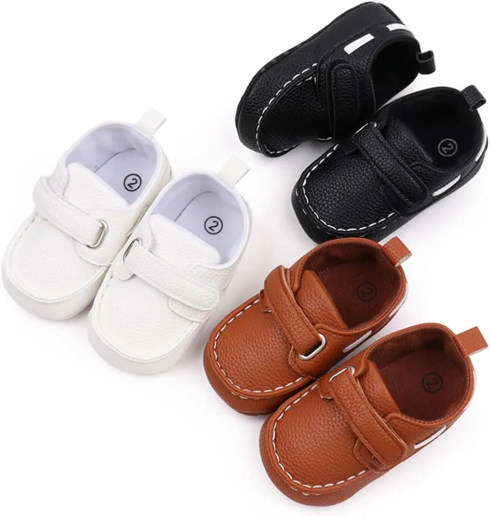 Infant Baby Boys Girls Leather Loafers Dress Shoes Newborn Oxford Flats Casual Moccasins Slip-On First Walking Boat Shoes