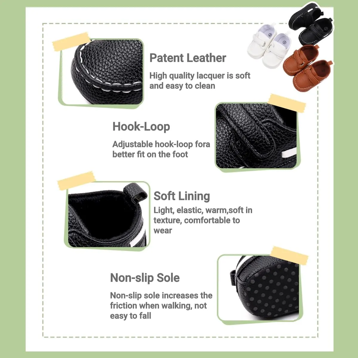 Infant Baby Boys Girls Leather Loafers Dress Shoes Newborn Oxford Flats Casual Moccasins Slip-On First Walking Boat Shoes